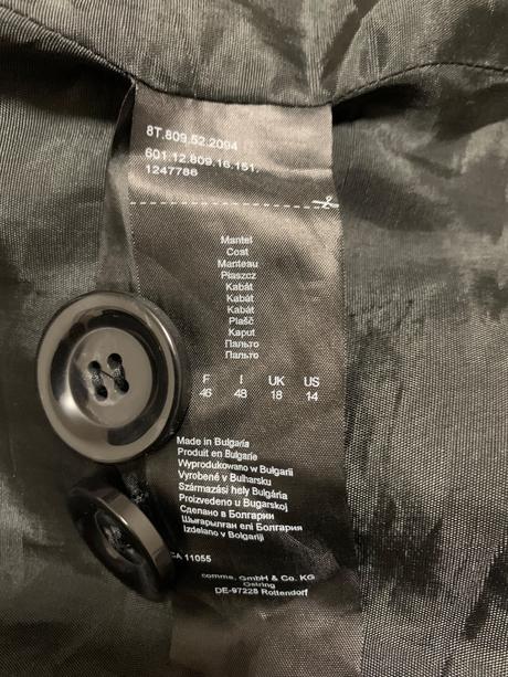 Kabát čierny comma, 44