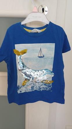 Flitrové tričko s veľrybou 3-4r., h&m,104