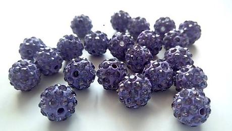 Korálky shamballa - tanzatite 10 mm, 