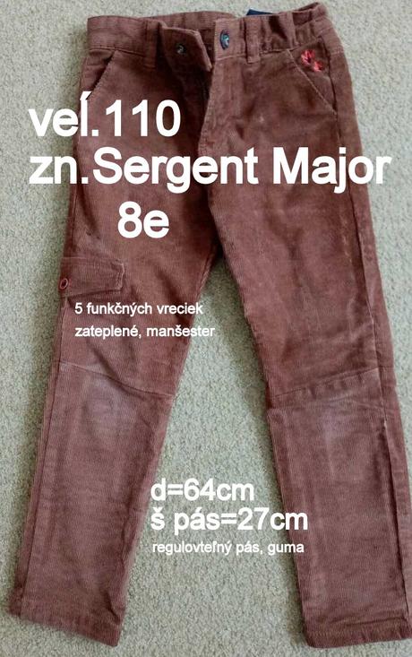 Chlapčenské rifle a nohavice veĺ.110, sergent major,110