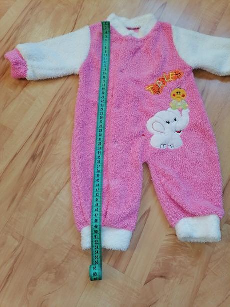 Huňatý ružový overal - 68, 68