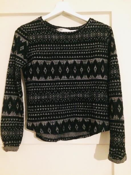 Vzorovany pulovrik, h&m,158