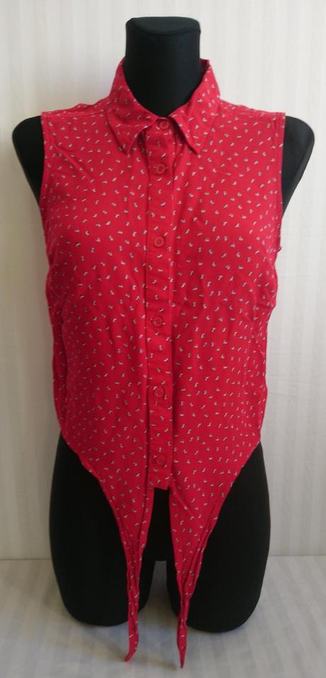 Dámska červená blúzka so vzorom, papaya, papaya,s