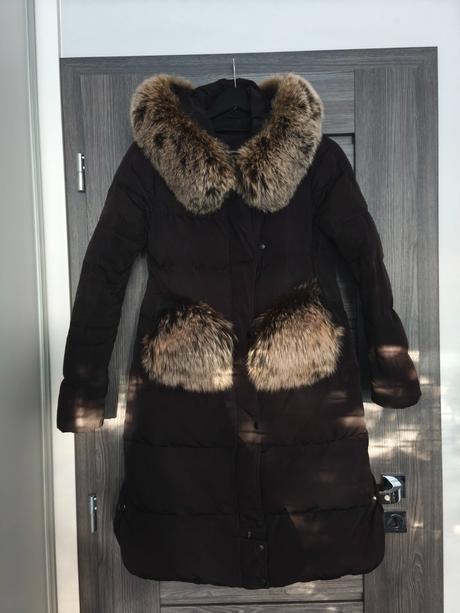 Zimna paperova bunda s pravou kozusinkou, s