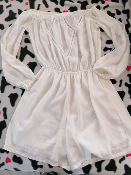 Biely letny overal, bershka,s