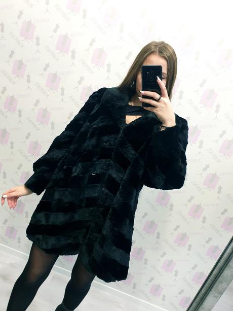 Čierny kožuch l, l