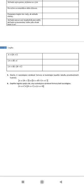 Matematika - stredná škola tautológia