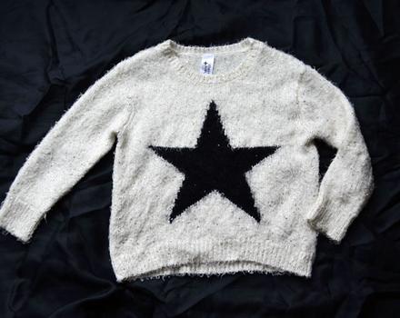 Pulovrik s flitrami 128/134, h&m,128