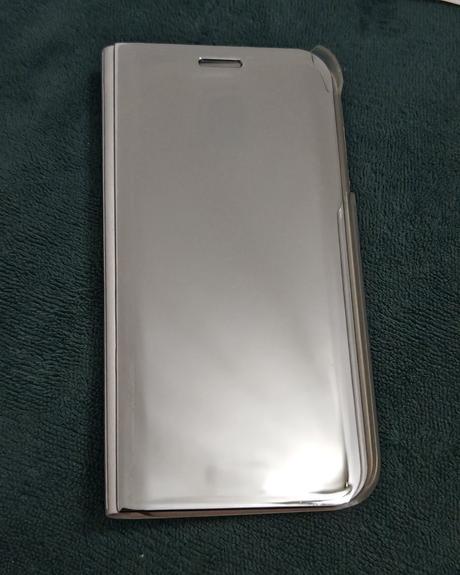Knizkovy otvárací,obal na mobil zrkadlovo-striebo, 