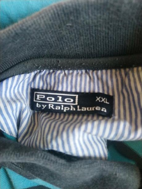 Pánska modro pásikavá sivá mikina ralph lauren, xl, ralph lauren,xl