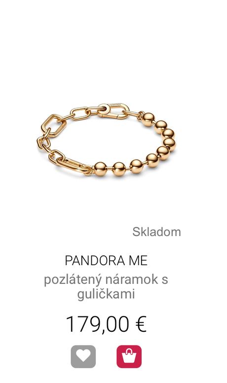 Pandora me pozlátený náramok, pandora