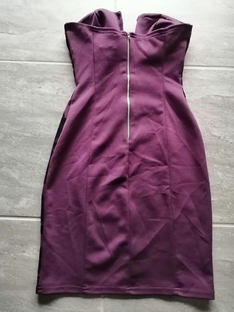 Korzetové šaty vínovej farby asos v34 zamat. ruže, 34