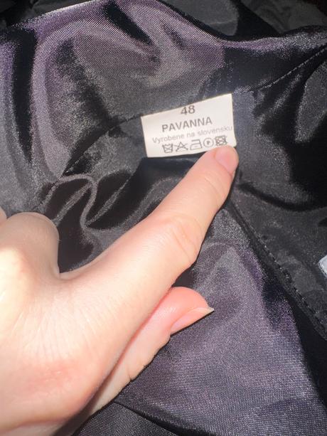 Pánsky oblek tmavý prúžkovaný, m