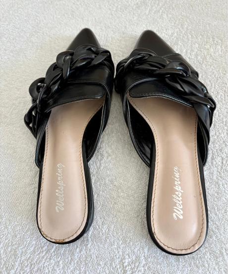 Čierne elegantné šľapky, 36