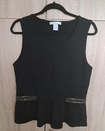 Čierny top s nitmi design history xl, xl
