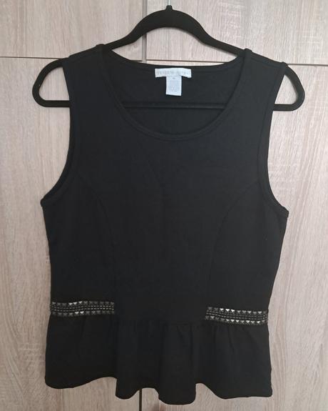 Čierny top s nitmi design history xl, xl