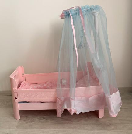 Postieľka pre bábiky baby annabell s baldachýnom,