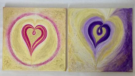 Abstraktný obraz srdca na platne, 