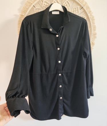 Košeľa v imitácii brúsenej kože, m