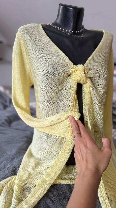 Kardigan žltý uni vel,