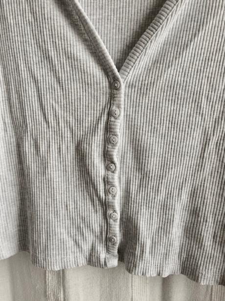 H&m vrúbkovaný tričkový svetrík vel.l, h&m,l