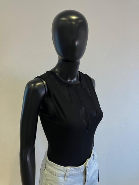 Dámske body s tylom čierne, s