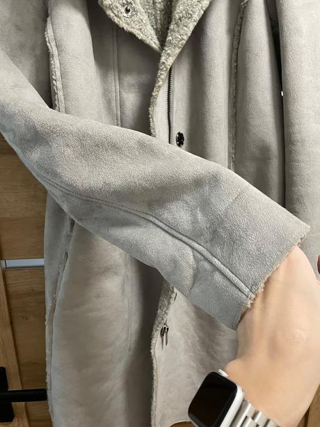 Sivý kabát brusená koža, yessica,m