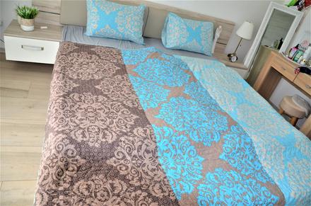 Prešívaný prehoz s 2 vankúšmi-205x180cm, 