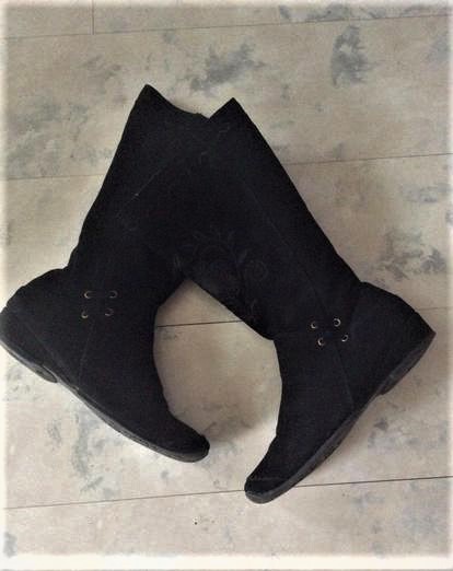 Semišové kožené čižmy 39/40, 39