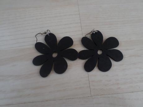 Drevené náušnice kvietky, 