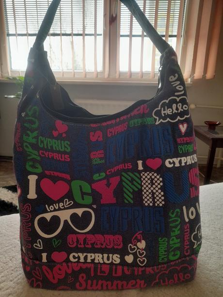 Cyprus - plážová plátená taška, 