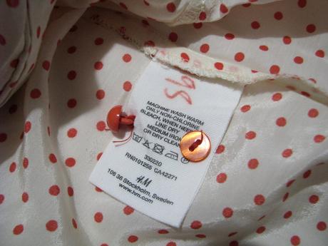 Bodkovaná krémová blúzka, h&m,42