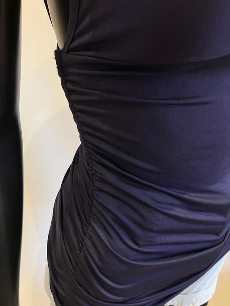 Dámske tričko nariasené tmavomodré shein (xs), xs