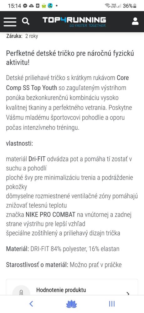 Tričko nike pro combat dri fit, 164