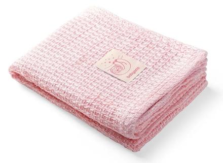 Babyono 479/01 pletená detská deka ružová 75x100 c, 