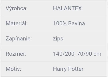 Obliečky harry potter, 