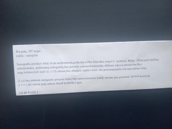 Čo znamenajú moje výsledky zo sona prsníkov?