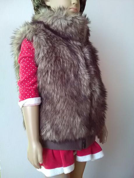 Kožušinová vestička, zateplená, 110-152, h&m,152