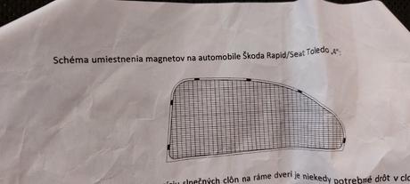 Slnecne clony na auta seat toledo/skoda rapid, 