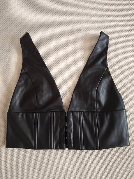 Kožený crop top, xs