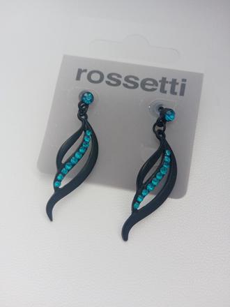 Náušnice čierno tyrkysové,