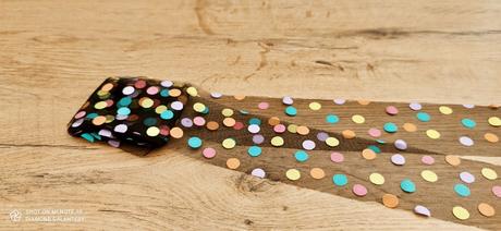 Tylová stuha bodkovaná - 60 mm - farebný mix, 