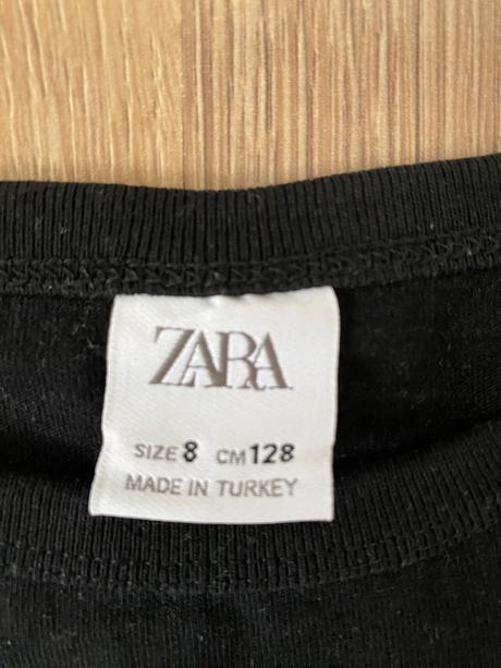 Čierne tričko s tigrom a kamienkami, zara,128