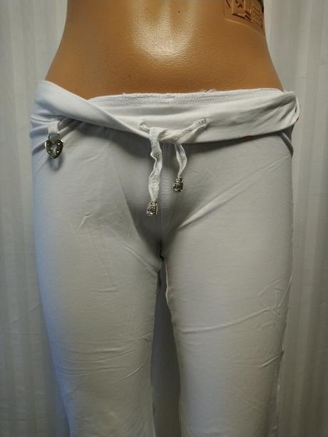 Dámske biele elastické trištvrťáky, kleopatra, m, m