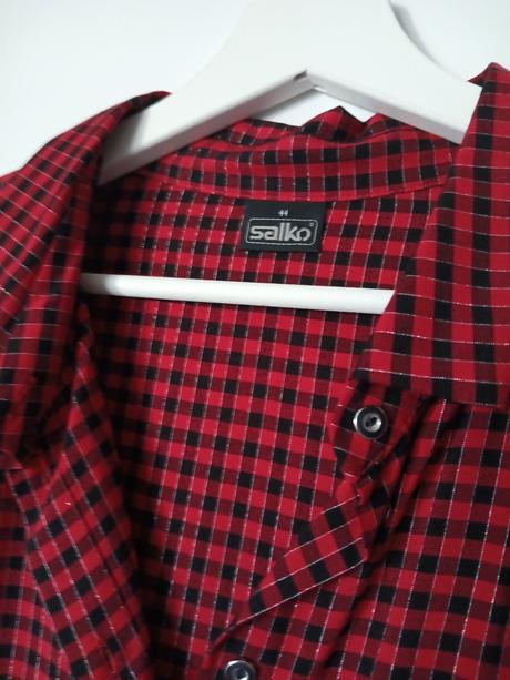 Salko károvaná košeľa červeno čierna, 44 / 46