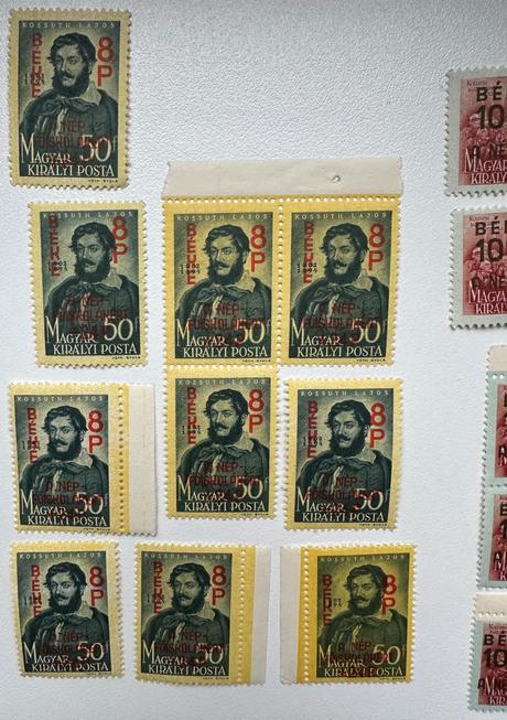 Poštové povojnové pretlače známky maďarsko c.5, 