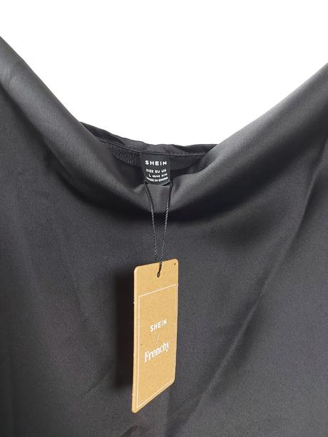 Sátenový top čierny - shein, 40