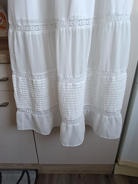 Biele boho maxi šaty guess s čipkou, guess,xs
