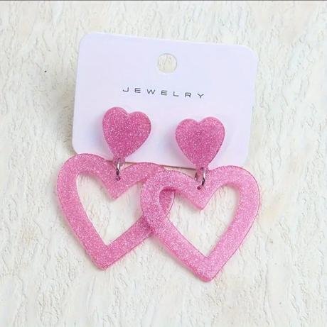 Trblietavé náušničky srdiečko,
