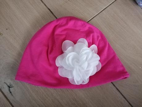 Čiapka prechodná s kvetinkou, pinkie,98
